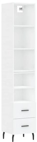 vidaXL Ντουλάπι Λευκός 34,5 x 34 x 180 εκ. από Επεξεργασμένο Ξύλο
