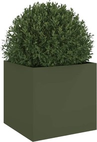vidaXL Ζαρντινιέρα Λαδί 49x47x46 εκ. από Χάλυβα