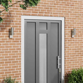 vidaXL Εξωτερικά Φωτιστικά Τοίχου 2 pcs Ασημί 7 x 10 x 22 εκ