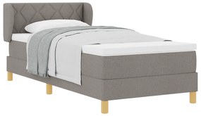 vidaXL Κρεβάτι με Στρώμα σε Ταμπί, 90x200 εκ, Ύφασμα