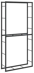 vidaXL Ράφι για καυσόξυλα Μαύρο 100x30x209 cm Χάλυβας