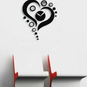 Intra απο ξύλο plywood 3mm-4mm πάχος – Καρδιά με κύκλους Ξύλινο ρολόι τοίχου για ξύλο διακόσμησης σπιτιού 40x45 cm INTRAVECTRY-MY560987