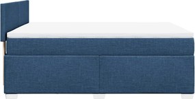 vidaXL Κρεβάτι Boxspring με Στρώμα Μπλε 140x190 εκ. Υφασμάτινο
