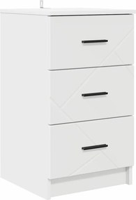 vidaXL Κομοδίνο με συρτάρι Λευκό 38 x 38 x 66 εκ Επεξεργασμένο ξύλο