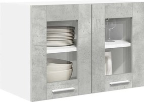 vidaXL Κρεμαστό ντουλάπι 2 pcs Σκυρόδεμα Γκρι Επεξεργασμένο Ξύλο