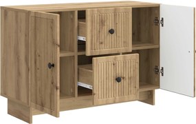 vidaXL Πλαϊνό γραφείο με συρτάρι Artisan Δρυς 89 x 34,5 x 60 εκ.