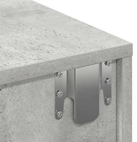 Ράφι τοίχου με συρτάρια Γκρι μπετόν 100x36x19 cm Ξύλο μηχανής 859989