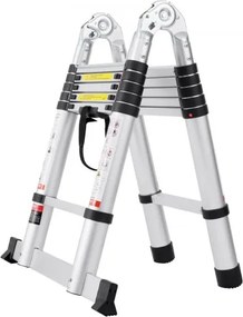 VEVOR Telescoping Extension Ladder 12.5FT A-Shape w/ Stabilizer Bar for RV