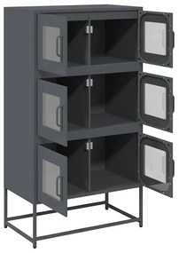 vidaXL Highboard Ανθρακί 68x39x123 cm Χάλυβας