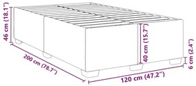 Πλαίσιο Κρεβατιού Μπλε 120 x 200 εκ. Βελούδινο - Μπλε