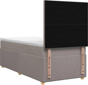 vidaXL Κρεβάτι box spring με στρώμα Taupe 90 x 190 cm Ύφασμα