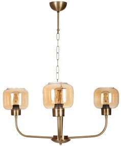 Φωτιστικό Οροφής 534LUN5825 65x78cm 3xE27 40W Gold-Honey Opviq