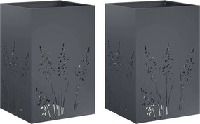 vidaXL Γλάστρα Κήπου 2 τμχ. Ανθρακί 50 x 50 x 75 cm