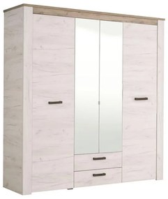 Wardrobe Kent 4K2F2O Grey Oak - White Oak 198.5*55.5*206.5 cm