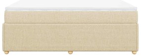 vidaXL Κρεβάτι Boxspring με Στρώμα Κρεμ 140x190 εκ. Υφασμάτινο
