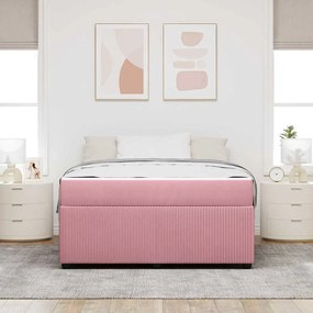 vidaXL Σκελετός κρεβατιού με στρώμα Άλλο Ροζ 140 x 200 cm Βελούδο
