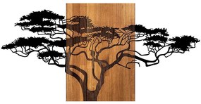 Διακοσμητικό Τοίχου Acacia Tree 899SKL2316 144x3x70cm Black-Walnut Wallity Μέταλλο,Ξύλο
