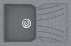 Sanitec Classic 337 (86×50) - Γρανιτένιος νεροχύτης - Metallic SILVER