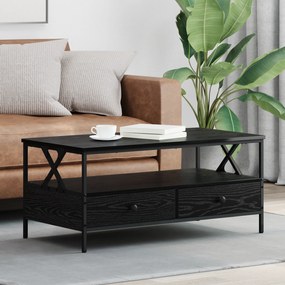 vidaXL Τραπεζάκι σαλονιού with Drawer Μαύρη δρυς 100 x 51 x 45 cm