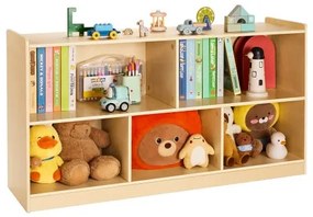 VEVOR Montessori Bookshelf, 1140 mm Width Toy Storage Organizer, 5-Section Kids Display Storage Cabinet, Daycare Furniture, Kids Bookshelf for Bedroom, Nursery, Living Room, Entryway, Preschool, Brown
