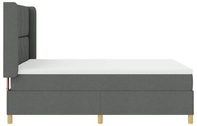 vidaXL Κρεβάτι Box Spring με Στρώμα σε Σκοτεινό Γκρι - 140x200 εκ Υφασμάτινο