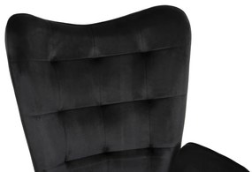 ΠΟΛΥΘΡΟΝΑ ΜΠΕΡΖΕΡΑ CRAWLEY ΜΕ ΥΠΟΠΟΔΙΟ HM8918.04 ΜΑΥΡΟ ΒΕΛΟΥΔΟ 70x57x103Y εκ. (1 Τεμμάχια)