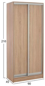 ΝΤΟΥΛΑΠΑ ΣΥΡΟΜΕΝΗ ADLER ΜΕΛΑΜΙΝΗΣ 90x45x210Yεκ. SONAMA OAK 2ΦΥΛΛΗ HM2436.01