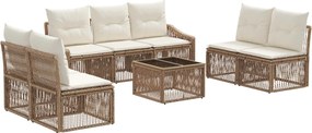 vidaXL Σετ Καναπέ Κήπου 8 pcs Μπεζ συνθετικό ρατάν