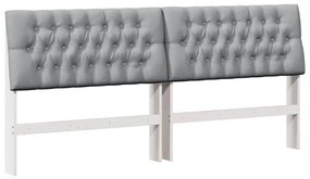 vidaXL Ταπετσαρισμένο κεφαλάρι Ανοιχτό γκρι 200 cm