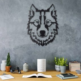 Decorative Metal Wall Accessory Wolf v11 Black