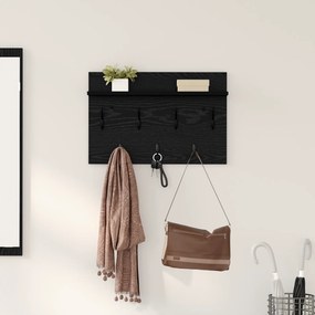 vidaXL Τοίχου Κρεμάστρα Μαύρη δρυς 60 x 40 x 12 cm Επεξεργασμένο ξύλο