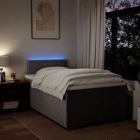 vidaXL Κρεβάτι Boxspring με Στρώμα Taupe 120x200 εκ. Υφασμάτινο