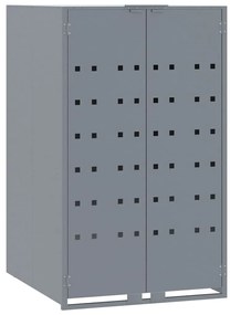 vidaXL Πλαίσιο Κάδων Απορριμμάτων 3 Κάδοι Γκρι 207x79x117 εκ. Ατσάλι