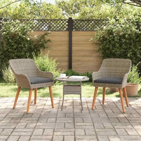 vidaXL Καρέκλα Κήπου 2 pcs Μαύρο 55 x 62.5 x 82 εκ. συνθετικό ρατάν