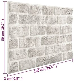 Πάνελ Τοίχου 3D 10 τεμ. Σχέδιο Τούβλα Ανοιχτό Γκρι EPS - Γκρι