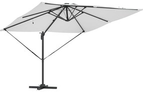 vidaXL Ομπρέλα Roma με LEDs Άμμος 286x285x270 εκ. Αλουμίνιο