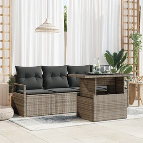 vidaXL Σετ καναπέ 5 τεμαχίων με γκρι μαξιλάρια
