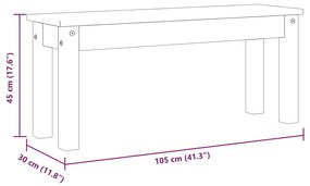 Πάγκος Τραπεζαρίας Panama Λευκό 105x30x45 εκ. Μασίφ Ξύλο Πεύκου - Λευκό