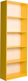 Βιβλιοθήκη Max Megapap χρώμα κίτρινο 58x23x170εκ.