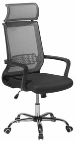 Καρέκλα γραφείου Berwyn 275, Γκρι, Μαύρο, 114x63x63cm, 11 kg, Με ρόδες, Με μπράτσα, Μηχανισμός καρέκλας: Κλίση | Epipla1.gr
