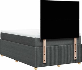vidaXL Κρεβάτι Boxspring με Στρώμα Σκούρο Γκρι 120x190 εκ Υφασμάτινο