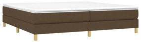 vidaXL Κρεβάτι Boxspring με Στρώμα Σκούρο Καφέ 200x200 εκ. Υφασμάτινο