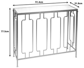 Κονσόλα Sieni Inart χρυσό μέταλλο-γυαλί καθρέπτη 91.4x31.8x77.5εκ 91.4x31.8x77.5 εκ.