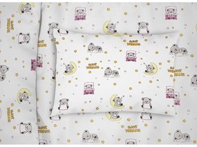 Μαξιλαροθήκη Παιδική Sweet Dreams 553 White-Pink DimCol 50Χ70 100% Βαμβάκι