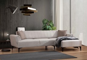 Corner Sofa-Bed Hamlet Right- Ecru Ecru