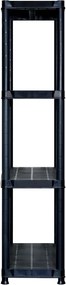 vidaXL Ραφιέρα Αποθήκευσης 4 Επιπέδων Μαύρη 244x30,5x130 εκ. Πλαστική