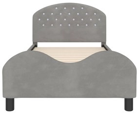 vidaXL Κρεβάτι Παιδικής Κρεβατοκάμαρας με Κεφαλάκι Ανοιχτό γκρι