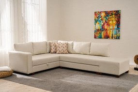 Corner Sofa-Bed Aly Arzilla Right - Cream Cream