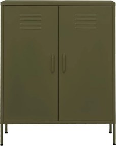 vidaXL Ντουλάπι Αποθήκευσης Πράσινο Λαδί 80x35x101,5 εκ. από Ατσάλι