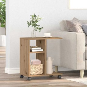 vidaXL Τραπεζάκι με Ρόδες Artisan Oak 50x30x55 εκ. Ξύλο Επεξεργασμένο